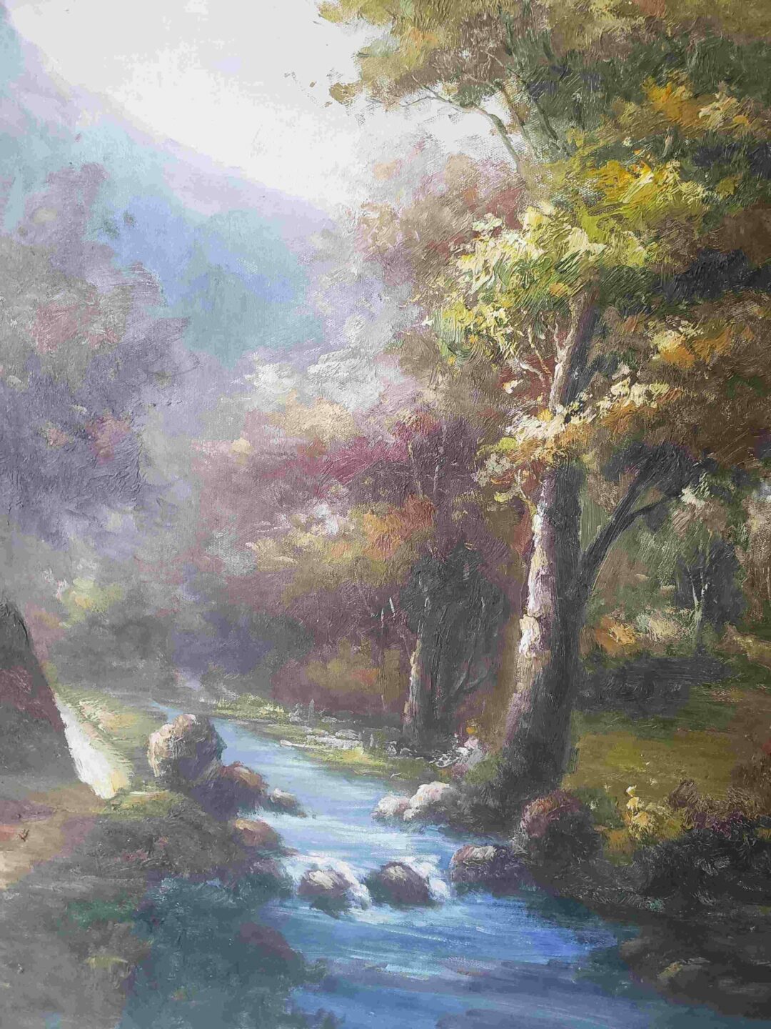 #148 - LANDSCAPE WITH A STREAM- Hand Painted, High Quality Oil Painting - Image 5