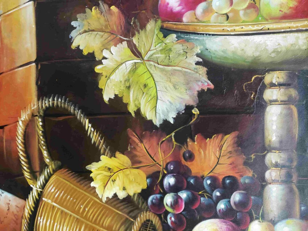 #262 - FRUITS & WINE STIL LIFE- Hand Painted,  High Quality Oil Painting - Image 3