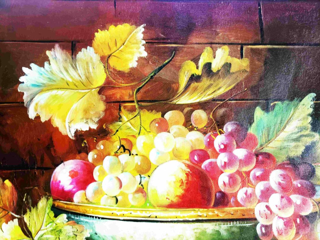 #262 - FRUITS & WINE STIL LIFE- Hand Painted,  High Quality Oil Painting - Image 6