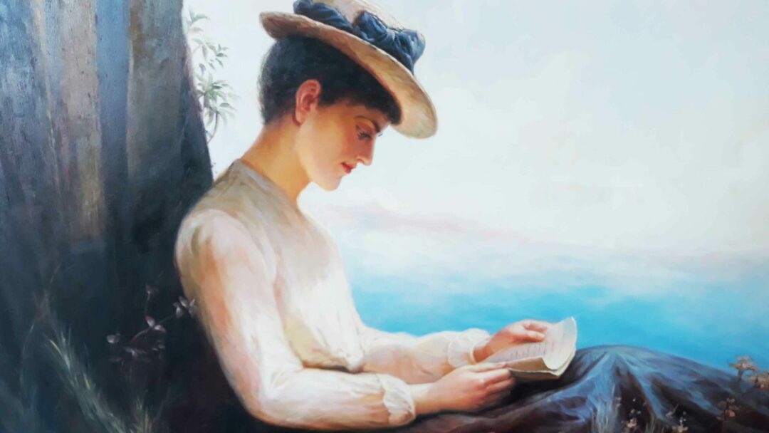 #117 - WOMAN READING IN NATURE - Oil Painting - Image 3