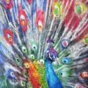 #252 - COLORFUL PEACKOK - Oil Painting