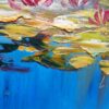 #335 - WATER LILIES IN THE POND WITH THE BRIDGE - Oil Painting - Image 7
