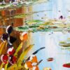 #335 - WATER LILIES IN THE POND WITH THE BRIDGE - Oil Painting - Image 4