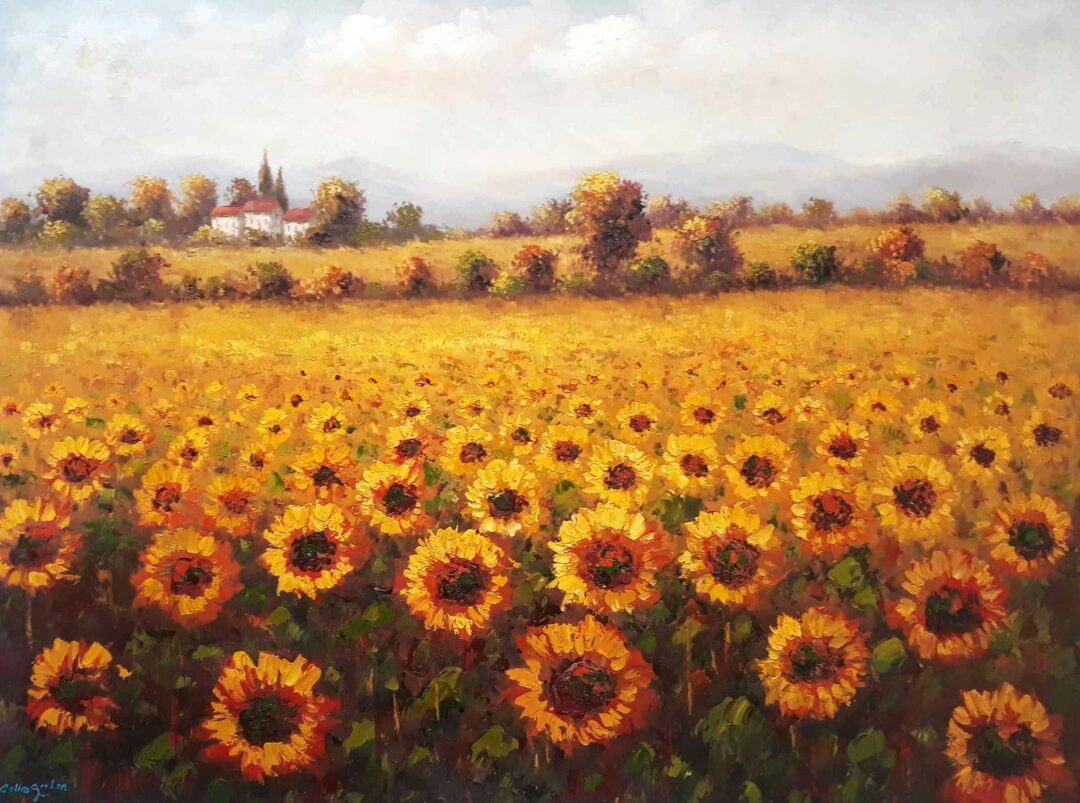 #366 - SUNFLOWERS FIELD - Oil Painting