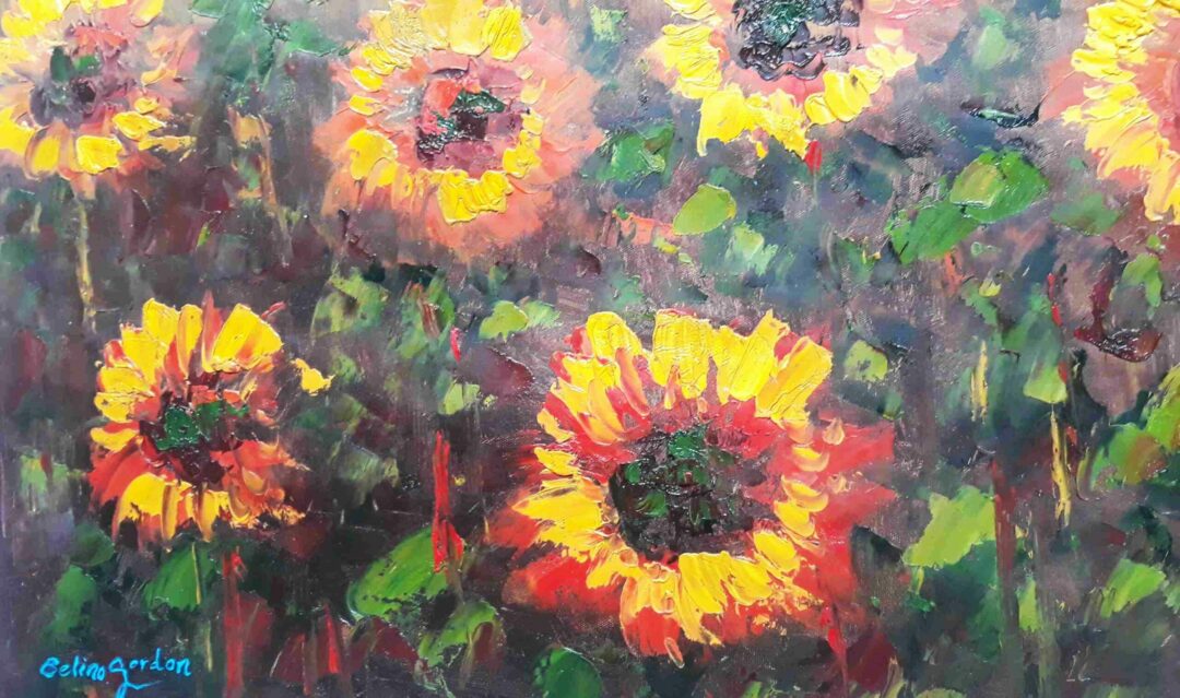 #366 - SUNFLOWERS FIELD - Oil Painting - Image 3