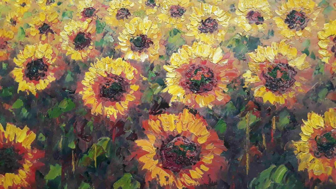 #366 - SUNFLOWERS FIELD - Oil Painting - Image 4