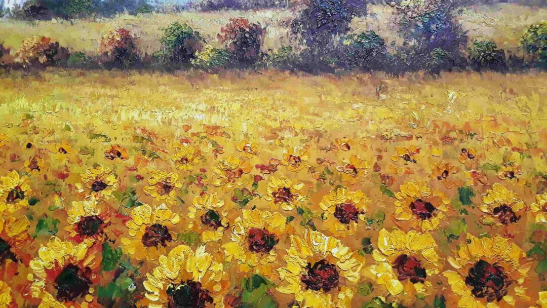 #366 - SUNFLOWERS FIELD - Oil Painting - Image 5