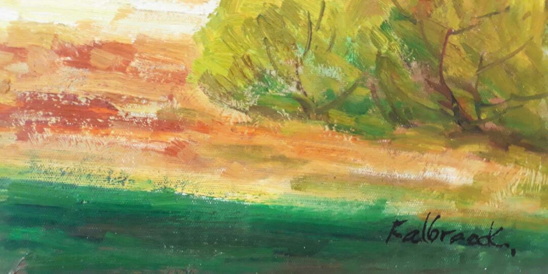 #396 - LANDSCAPE, YELLOW, GREEN & BLUE- Oil Painting - Image 3