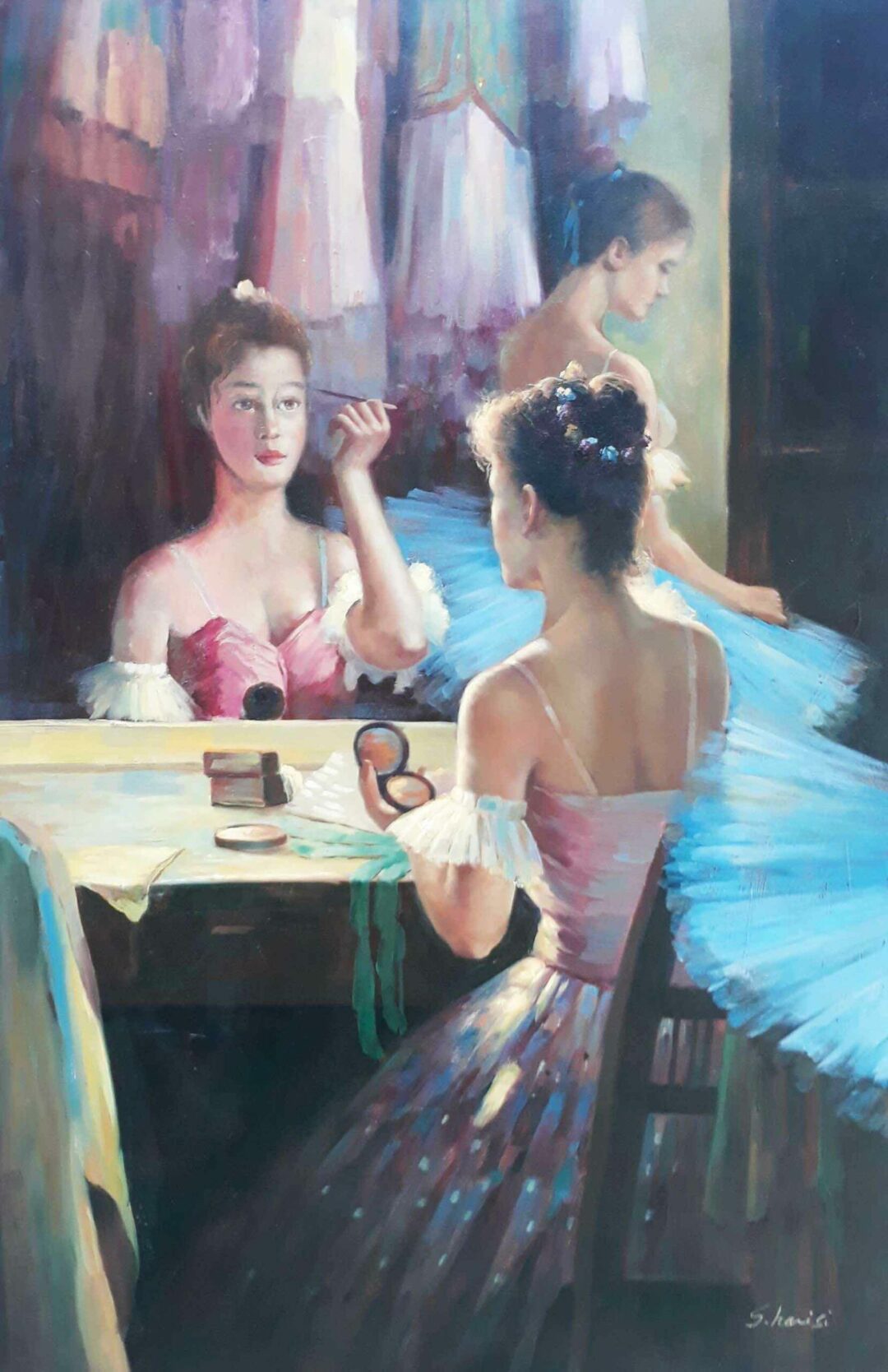 #425 - 2 BALLERINAS - Oil Painting