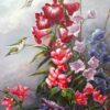 #539 - FLOWERS WITH BIRDS - Oil Painting
