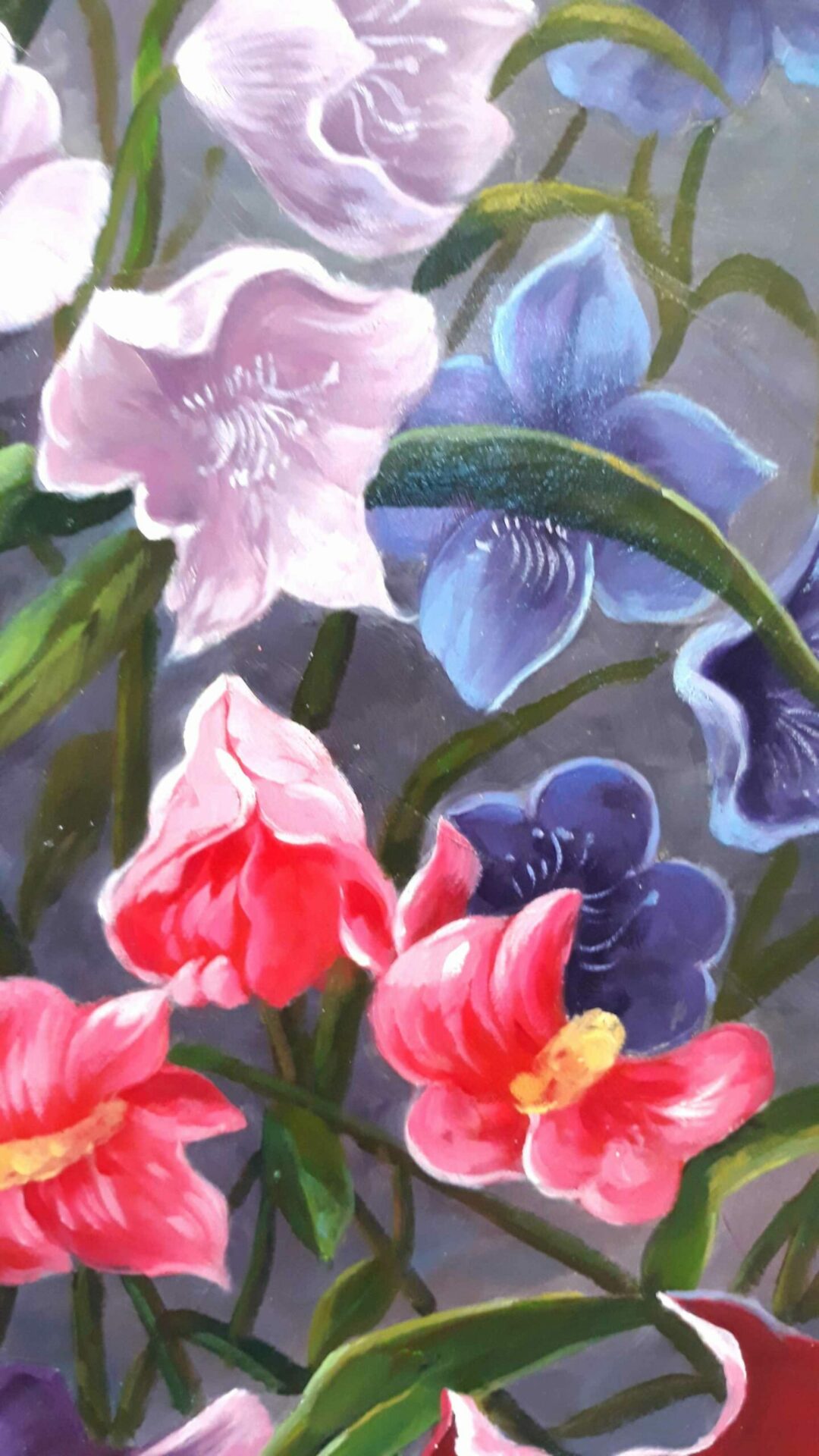 #539 - FLOWERS WITH BIRDS - Oil Painting - Image 7