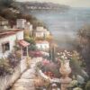 #708 - EUROPE GARDEN VIEW TO THE SEA - Oil Painting