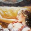 #750 - WOMAN LAYING ON A SOFA - Oil Painting - Image 4