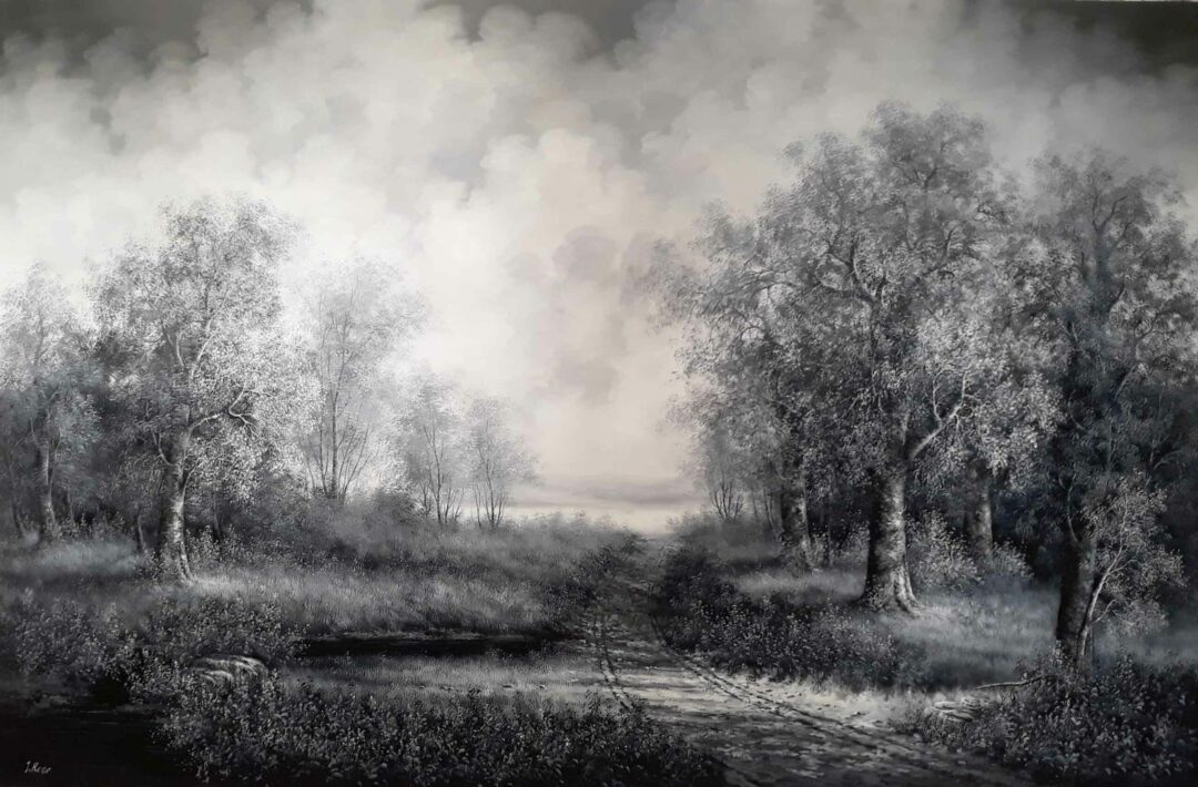 #770 - LANDSCAPE BLACK & WHITE - Oil Painting