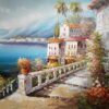 #781 - EUROPEAN HOME VIEW TO THE SEA - Oil Painting - Image 3
