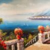 #781 - EUROPEAN HOME VIEW TO THE SEA - Oil Painting - Image 4