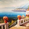 #781 - EUROPEAN HOME VIEW TO THE SEA - Oil Painting - Image 5
