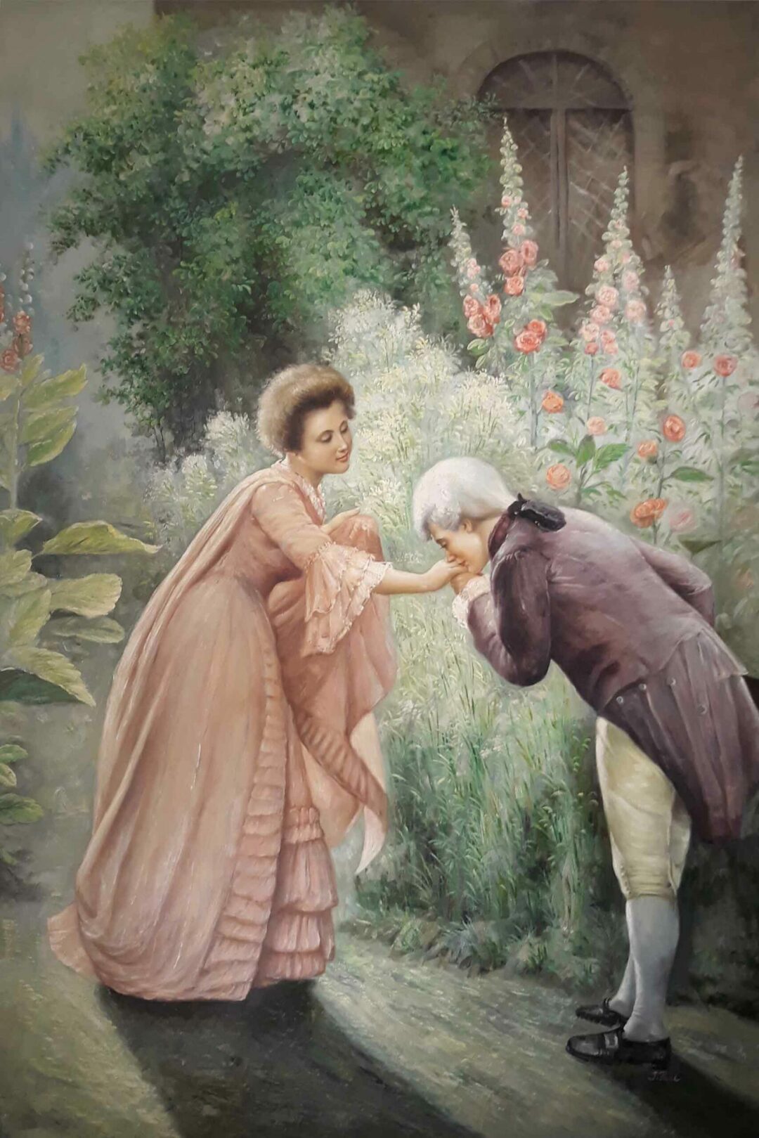 #799 - THE COURTING - Oil Painting