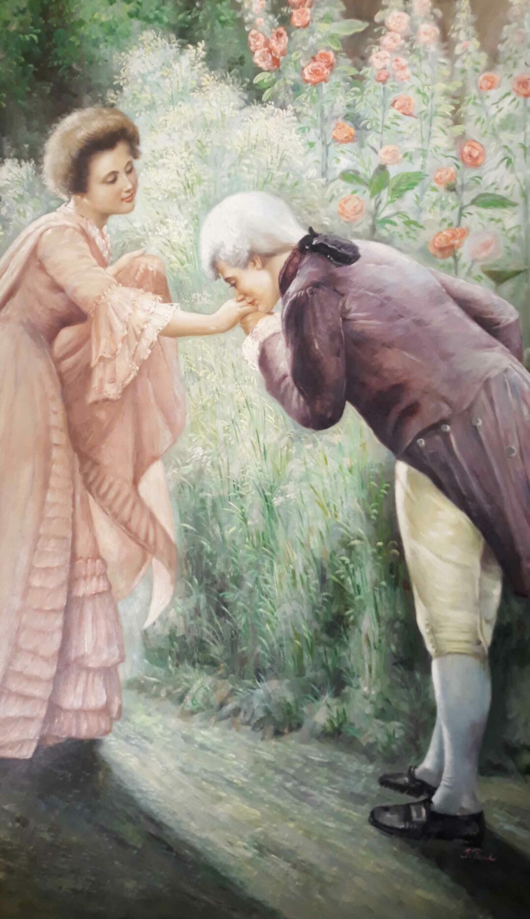 #799 - THE COURTING - Oil Painting - Image 4