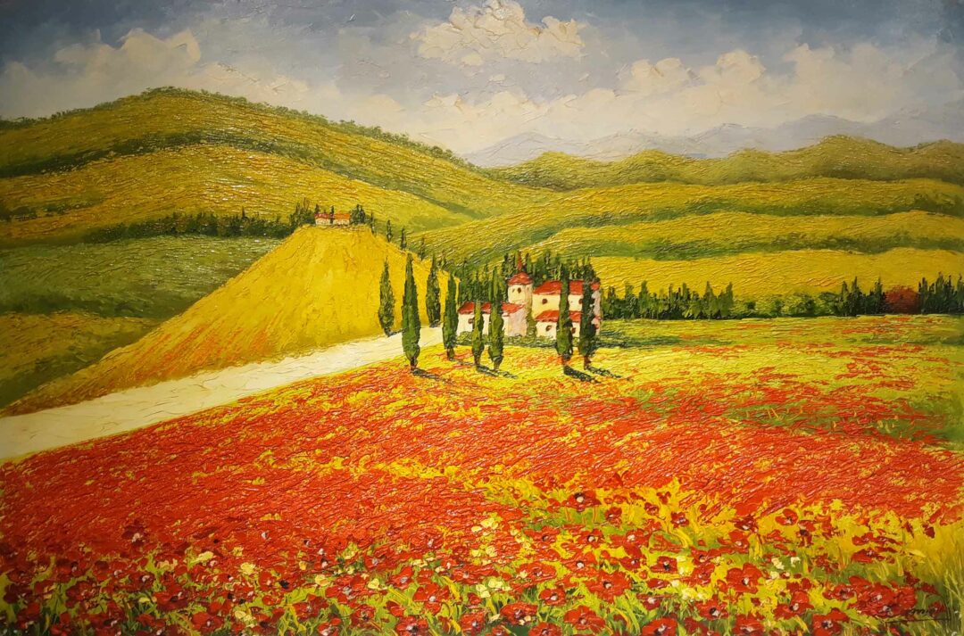 #865 - POPPY FIELDS - Oil Painting