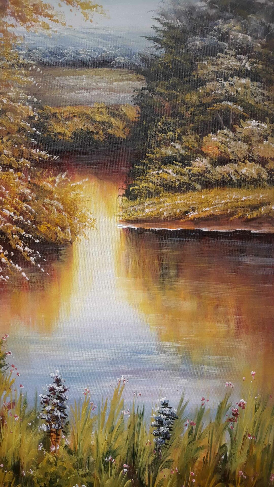 #867 - LANDSCAPE RIVER - Oil Painting - Image 3