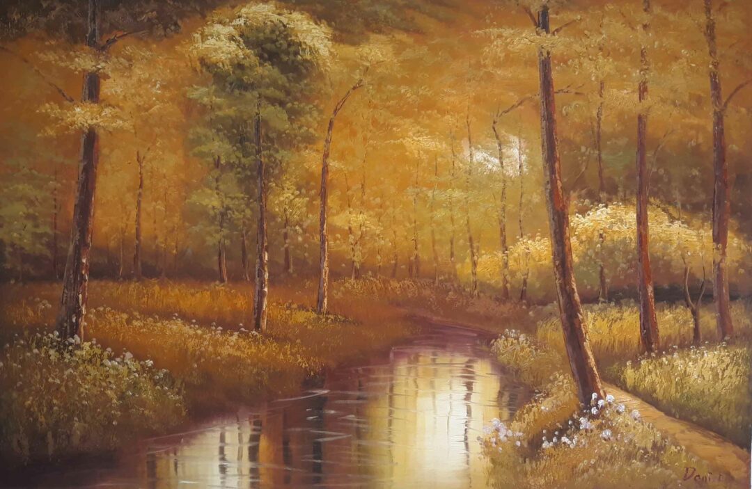 #875 - RIVER LANDSCAPE - Oil Painting