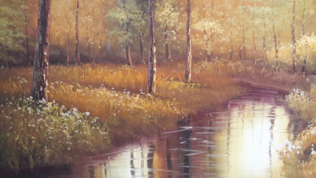 #875 - RIVER LANDSCAPE - Oil Painting - Image 4